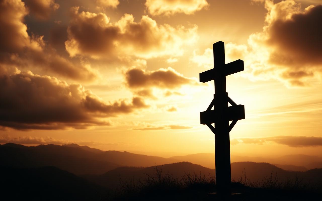 Cross at sunset
